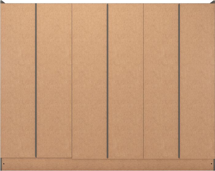 Nevada 6 Door 2 Drawer Wardrobe - 3D Effect Grey