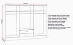 Nevada 6 Door 2 Drawer Wardrobe - 3D Effect Grey