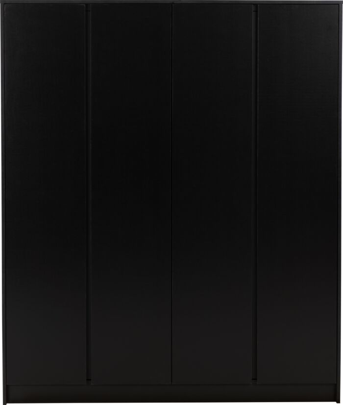 Malvern 4 Door Wardrobe - Black