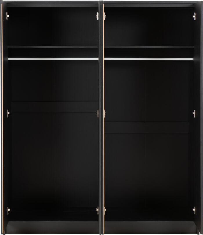 Malvern 4 Door Wardrobe - Black