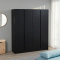 Malvern 4 Door Wardrobe - Black