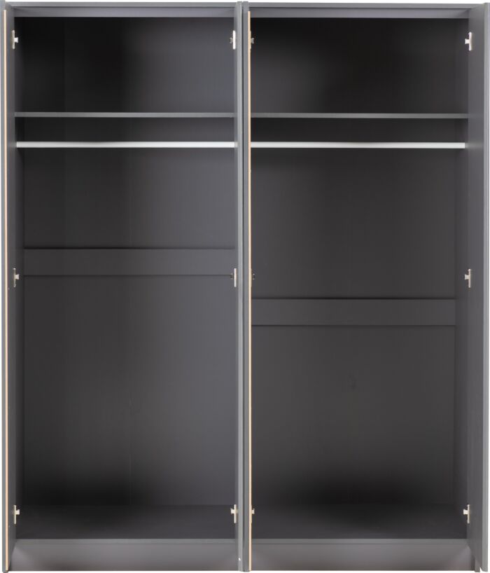 Malvern 4 Door Wardrobe - Grey