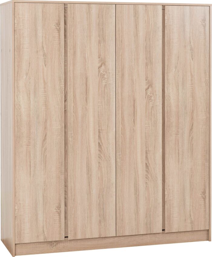 Malvern 4 Door Wardrobe - Sonoma Oak Effect
