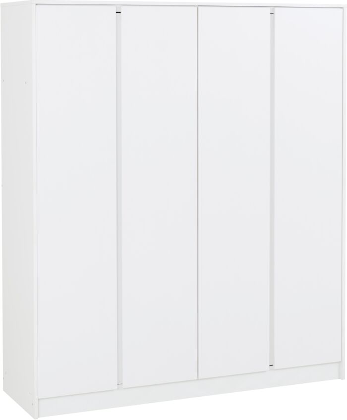 Malvern 4 Door Wardrobe - White