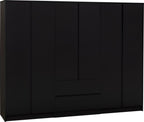 Malvern 6 Door 2 Drawer Wardrobe - Black