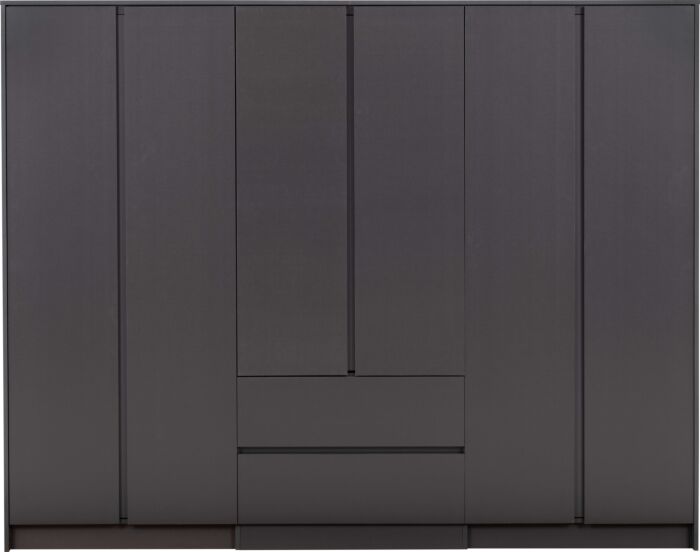 Malvern 6 Door 2 Drawer Wardrobe - Grey