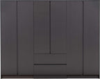 Malvern 6 Door 2 Drawer Wardrobe - Grey