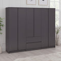 Malvern 6 Door 2 Drawer Wardrobe - Grey