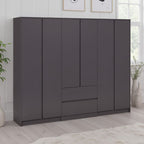 Malvern 6 Door 2 Drawer Wardrobe - Grey