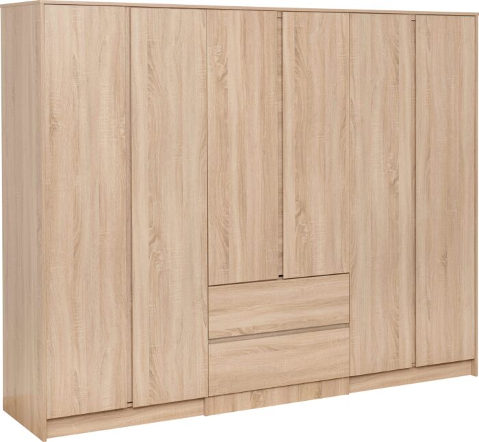 Malvern 6 Door 2 Drawer Wardrobe - Sonoma Oak Effect