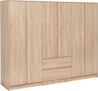 Malvern 6 Door 2 Drawer Wardrobe - Sonoma Oak Effect