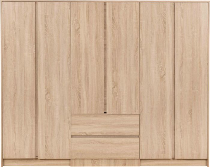 Malvern 6 Door 2 Drawer Wardrobe - Sonoma Oak Effect
