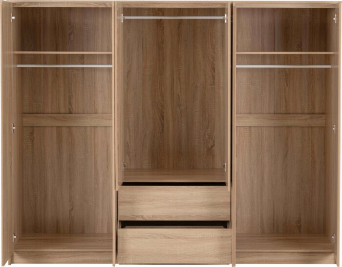 Malvern 6 Door 2 Drawer Wardrobe - Sonoma Oak Effect