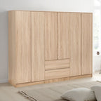 Malvern 6 Door 2 Drawer Wardrobe - Sonoma Oak Effect