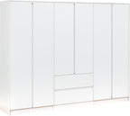 Malvern 6 Door 2 Drawer Wardrobe - White