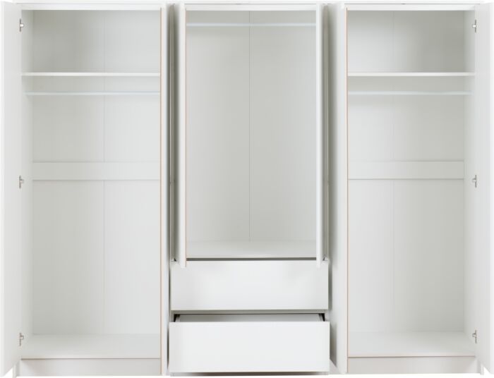 Malvern 6 Door 2 Drawer Wardrobe - White