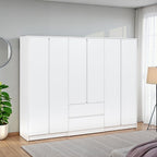 Malvern 6 Door 2 Drawer Wardrobe - White