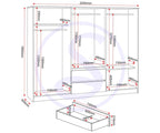 Malvern 6 Door 2 Drawer Wardrobe - White