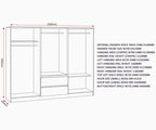 Malvern 6 Door 2 Drawer Wardrobe - White