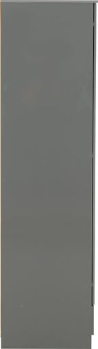Denver 4 Door 2 Drawer Mirrored Wardrobe - Grey Gloss