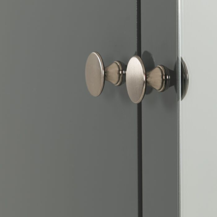 Denver 4 Door 2 Drawer Mirrored Wardrobe - Grey Gloss