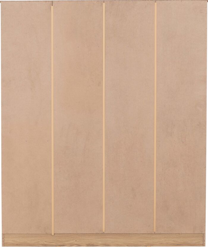 Tessa 4 Door Mirrored Wardrobe - Natural Oak Effect