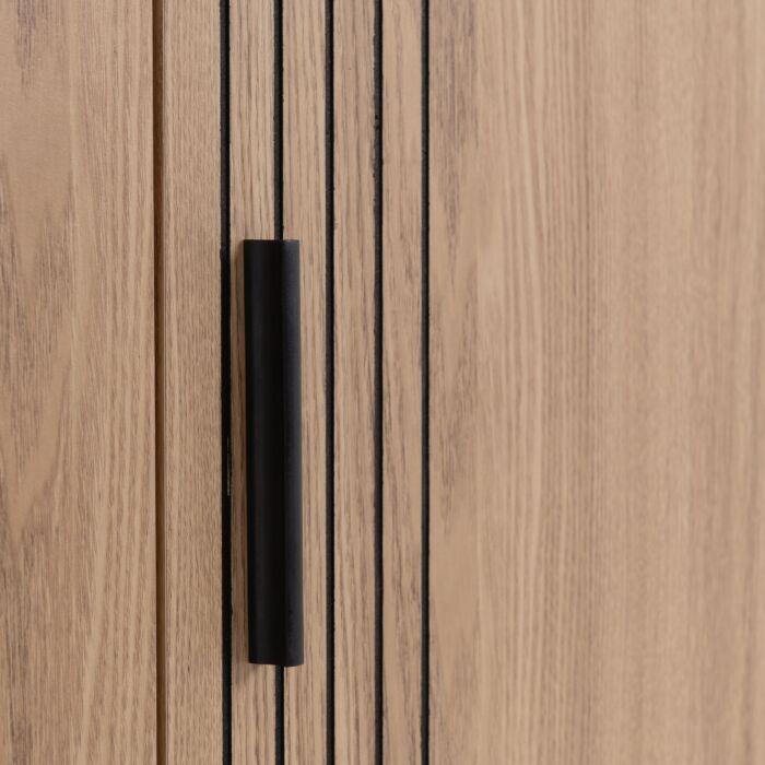 Tessa 4 Door Mirrored Wardrobe - Natural Oak Effect