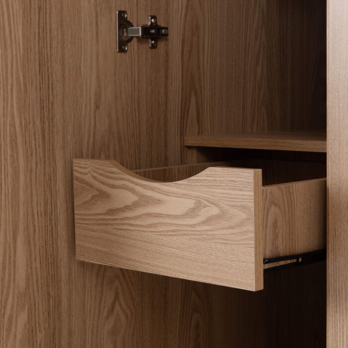 Tessa 4 Door Mirrored Wardrobe - Natural Oak Effect