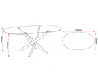 Sheldon Oval Coffee Table - Clear Glass/Black