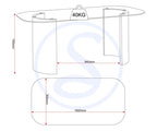 Modena Dining Table - Clear Glass/Cream Marble Effect