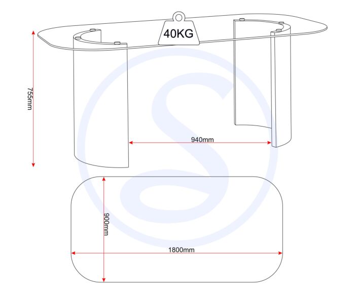 Modena Dining Table - Clear Glass/Cream Marble Effect