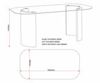 Modena Dining Table - Clear Glass/Cream Marble Effect