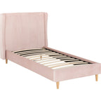 Amelia 3' Bed - Pink Velvet Fabric