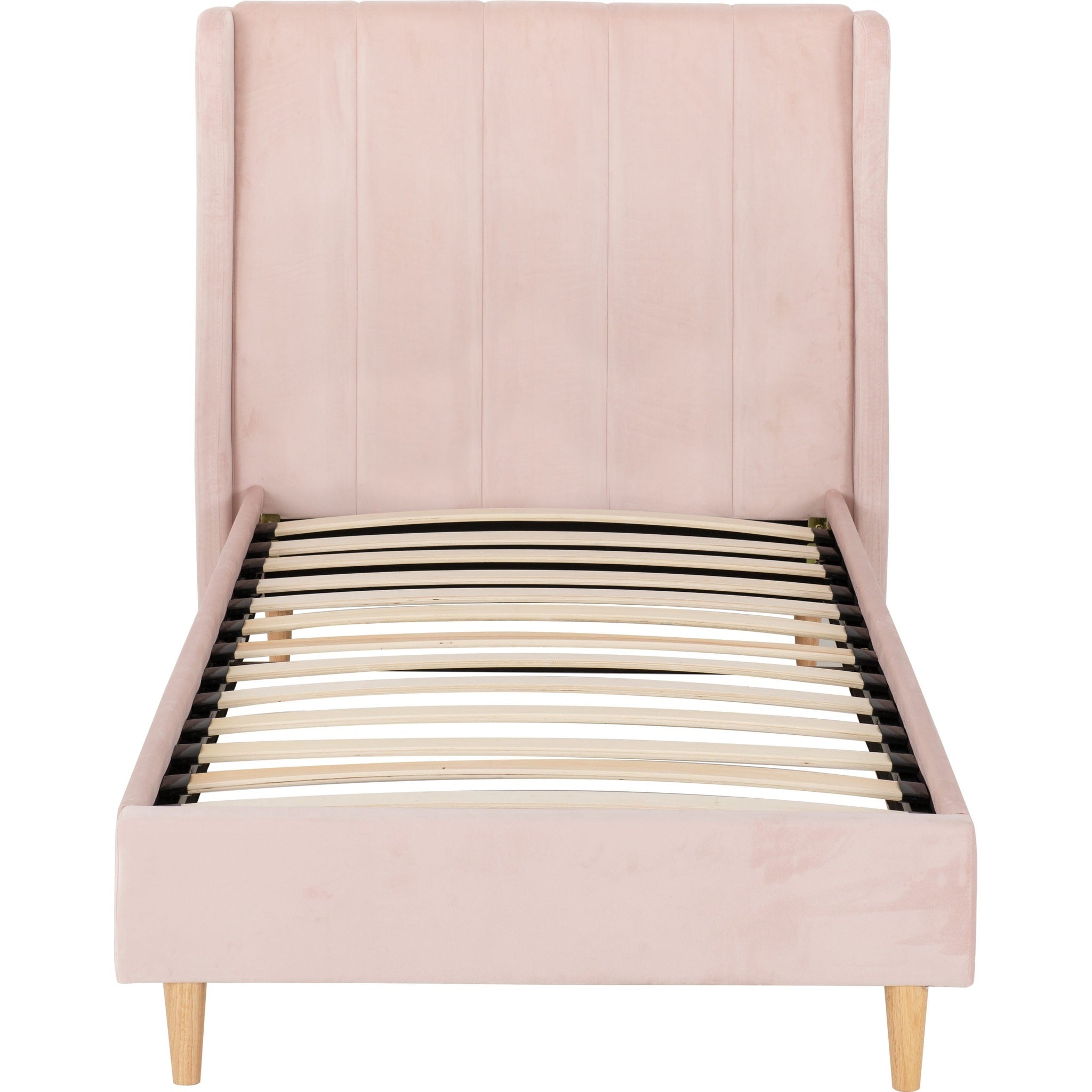 Amelia 3' Bed - Pink Velvet Fabric