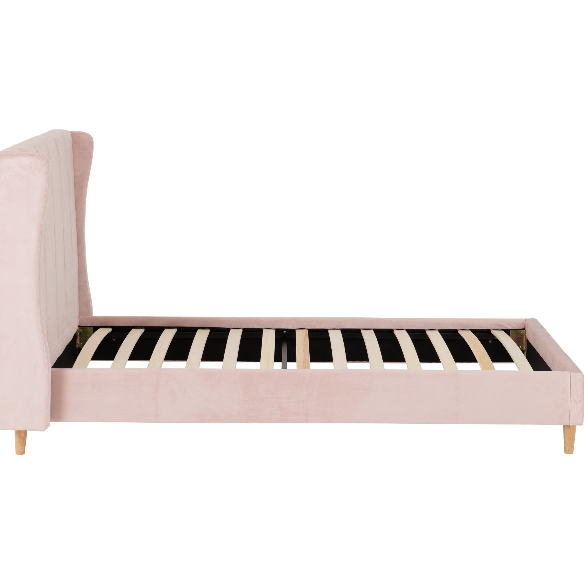 Amelia 3' Bed - Pink Velvet Fabric