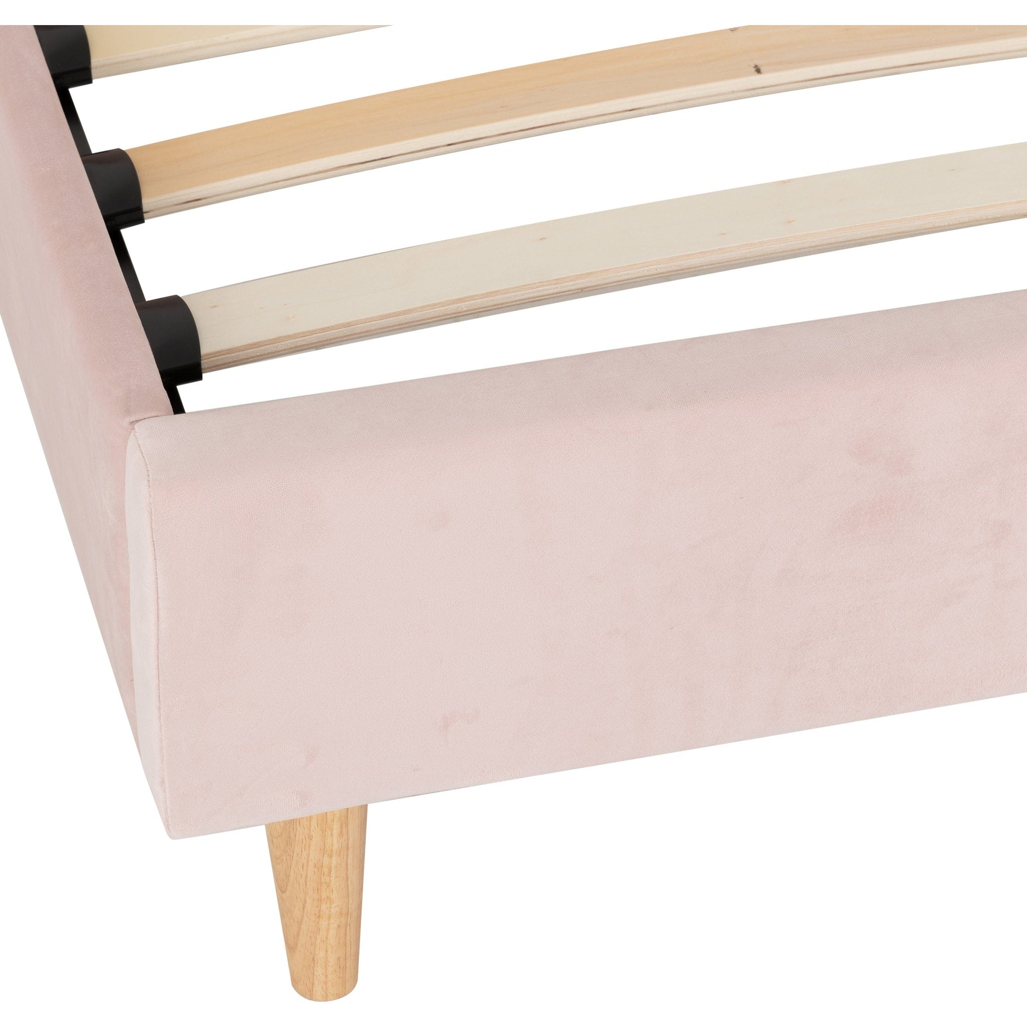 Amelia 3' Bed - Pink Velvet Fabric