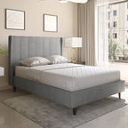 Amelia 4'6" Bed - Dark Grey Fabric