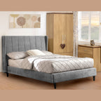 Amelia 4'6" Bed - Dark Grey Fabric
