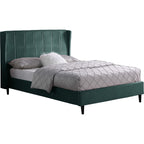 Amelia 5' Bed - Green Velvet Fabric