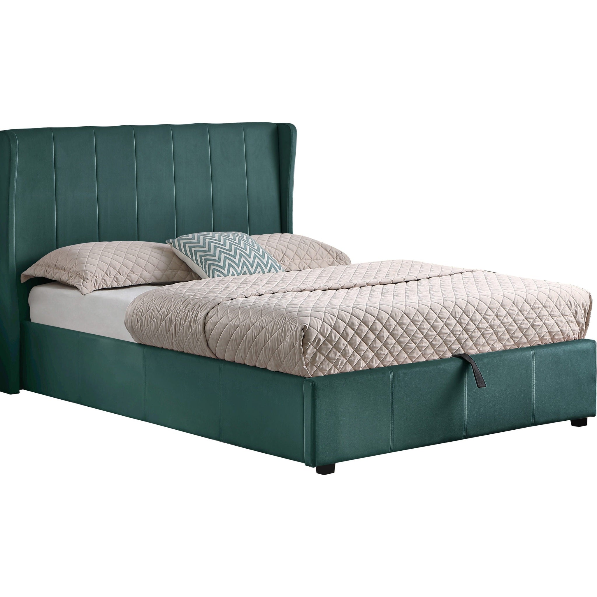 Amelia 5' Plus Bed - Green Velvet Fabric