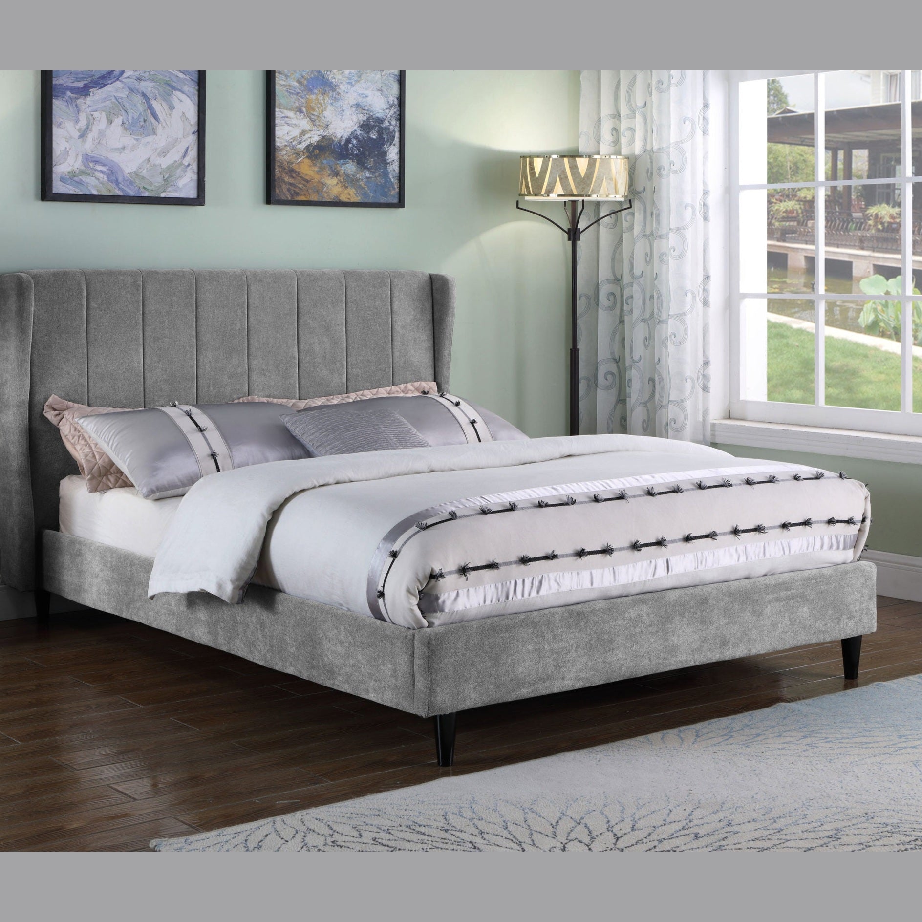 Amelia 5' Bed - Dark Grey Fabric