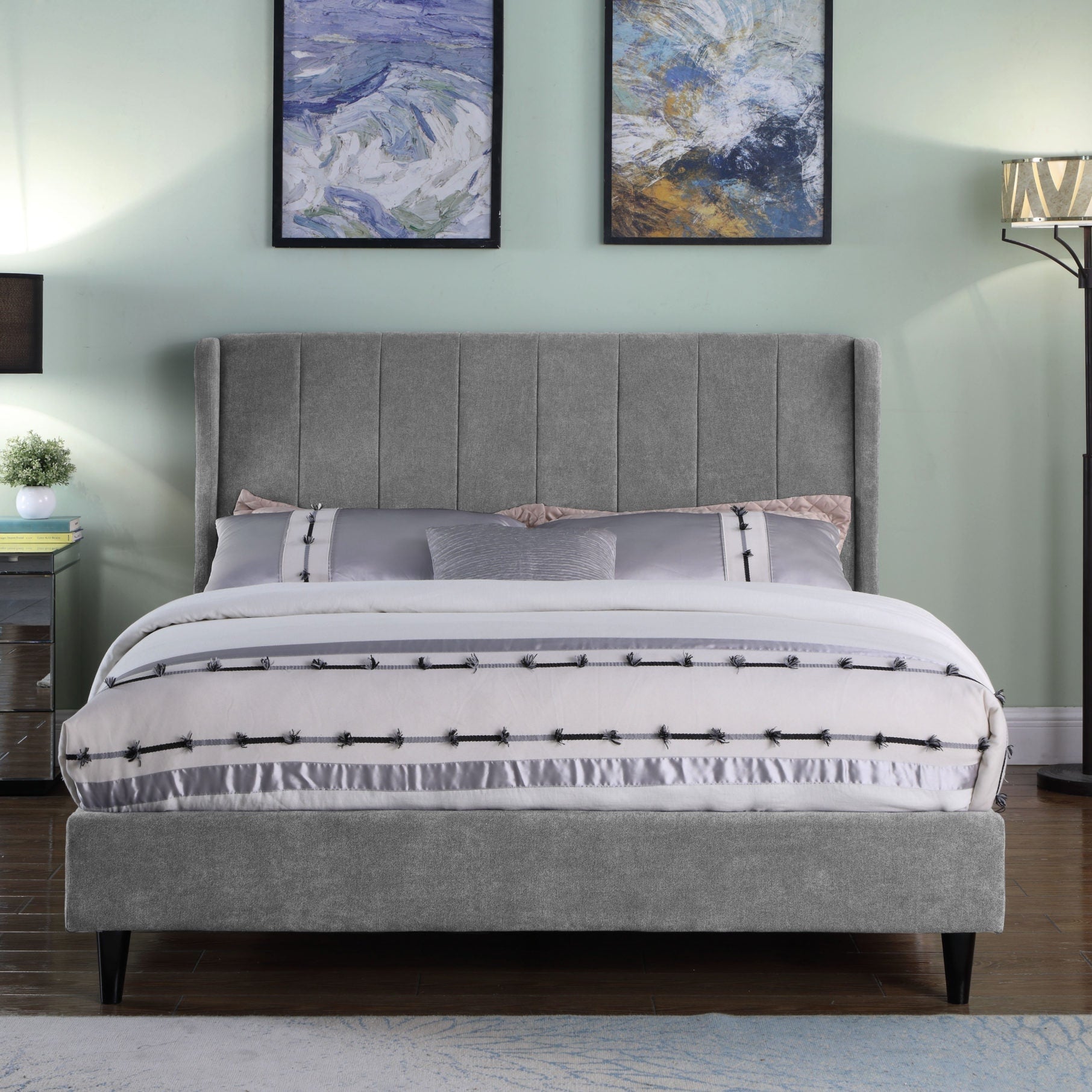 Amelia 5' Bed - Dark Grey Fabric