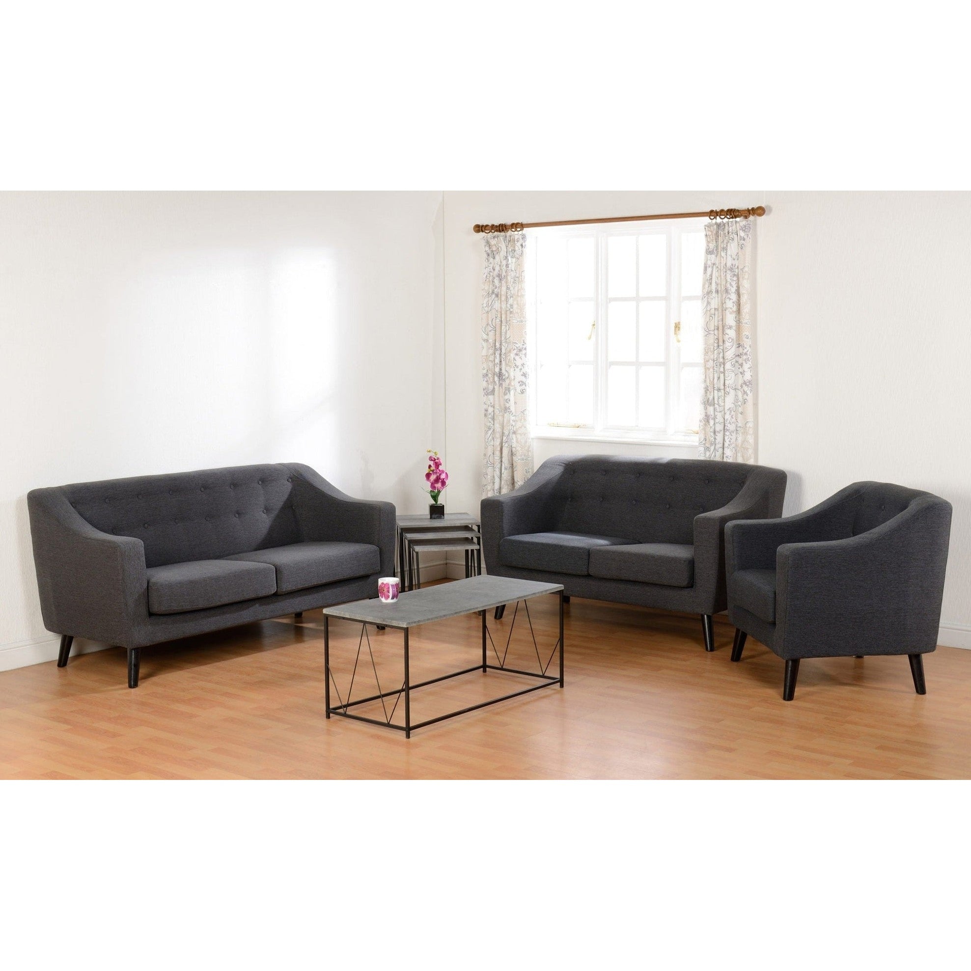 Ashley 1 Seater Sofa - Dark Grey