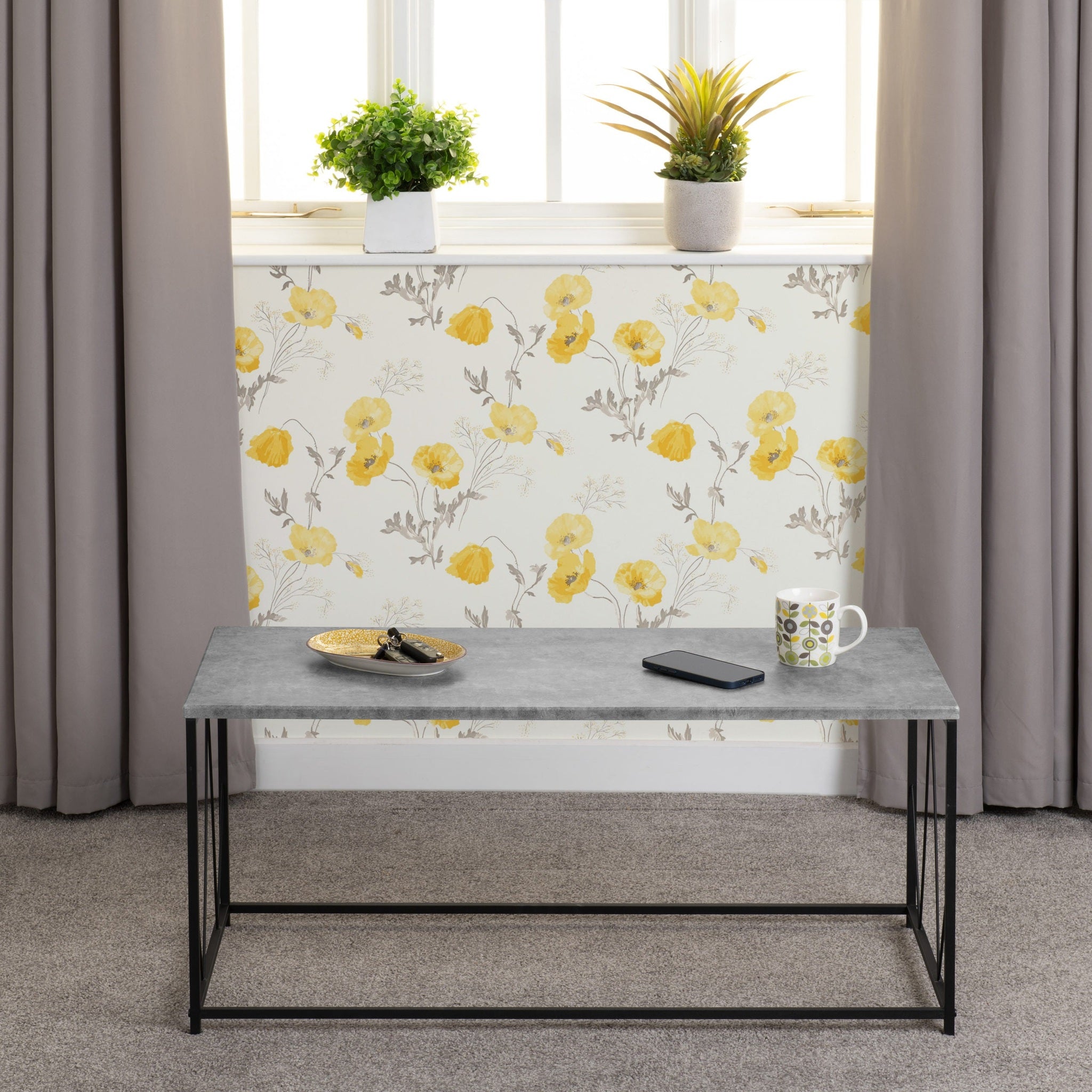 Athens Rectangular Coffee Table - Concrete Effect