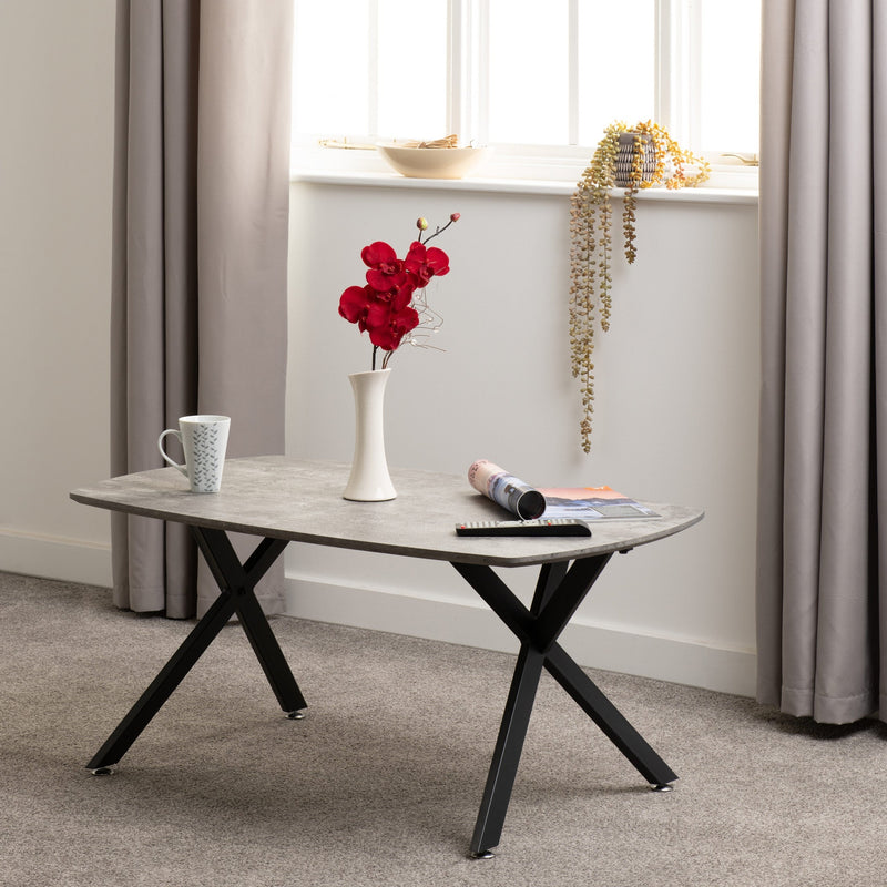 Athens Oval Coffee Table - Concrete Effect
