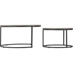 Athens Round Coffee Table Set - Concrete Effect