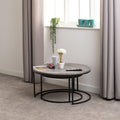 Athens Round Coffee Table Set - Concrete Effect