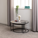 Athens Round Coffee Table Set - Concrete Effect