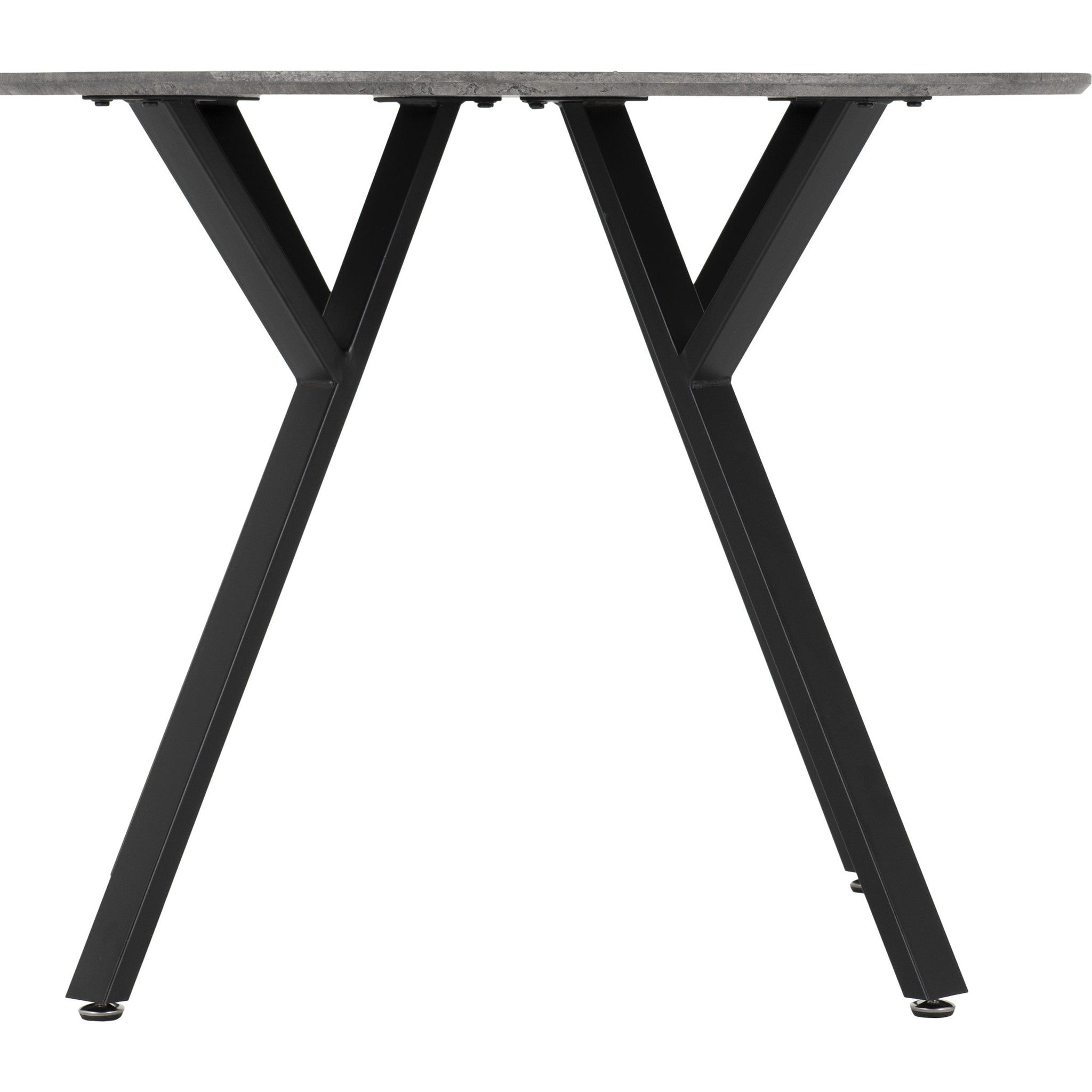 Athens Round & Lukas Dining Set X4 Chairs - Concrete/Sapphire Blue Velvet