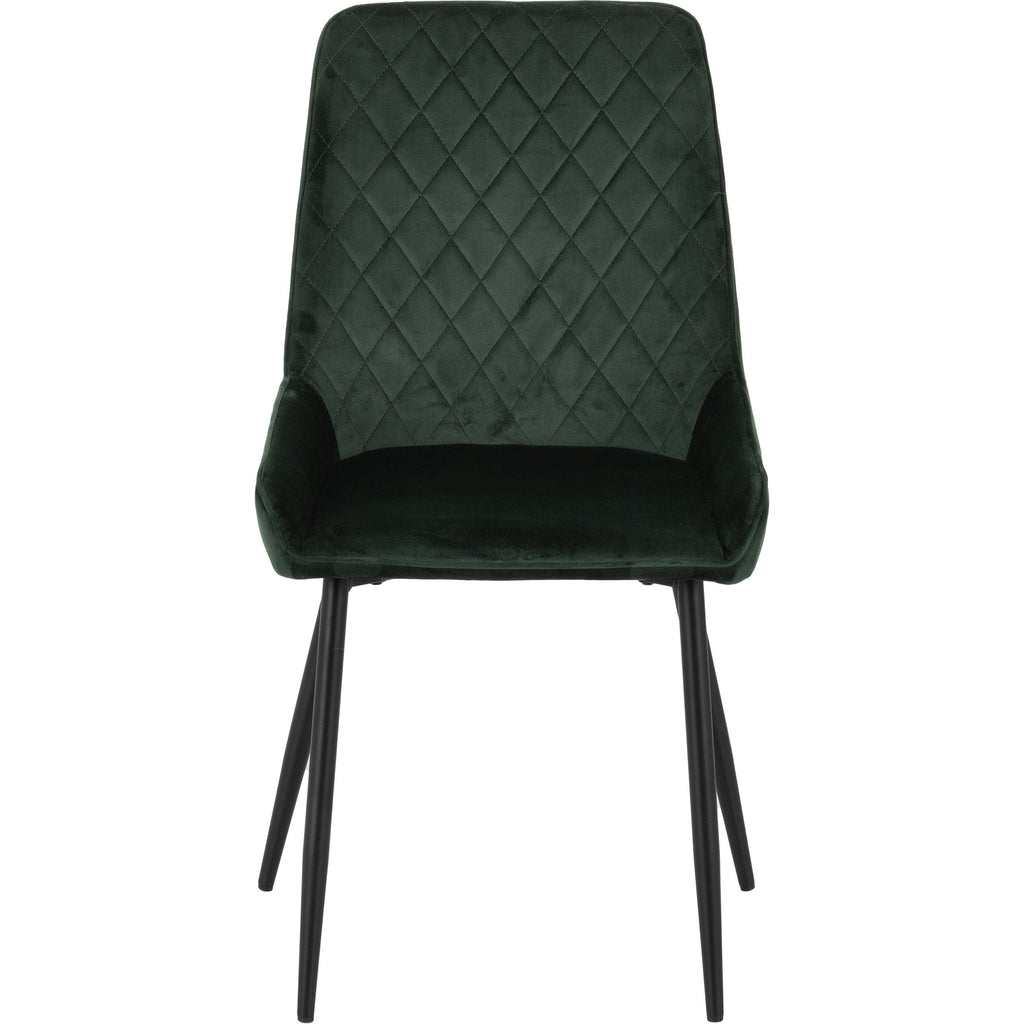 Athens Round & Avery Dining Set X4 Chairs - Concrete/Emerald Green Velvet